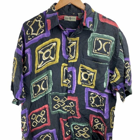 Robert Stock Other - RARE Mens XL ROBERT STOCK Ultra-Light SILK Geometr